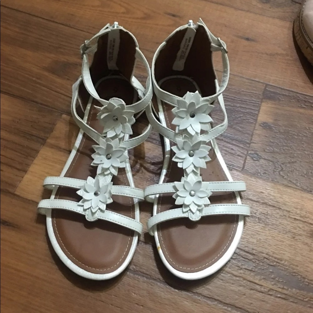White leather sandals